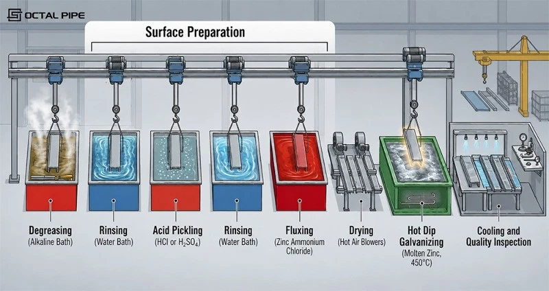 Hot Dip Galvanizing Process Steps Hot Dip Galvanizing Process Steps